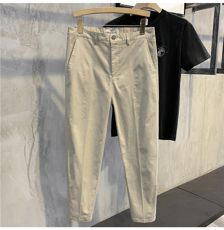 Men's Korean Style Tapered Solid Color Casual Suit Pants