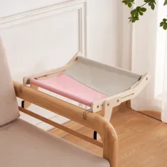 Cat Bed Hanging Bed Balcony Window Glass Wood - Upgraded Bgrey Pink - View 1