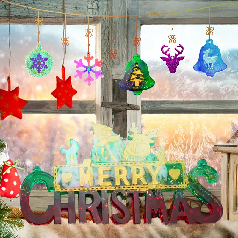 Christmas Tree Bell Snowflake Pendant Silicone Mold