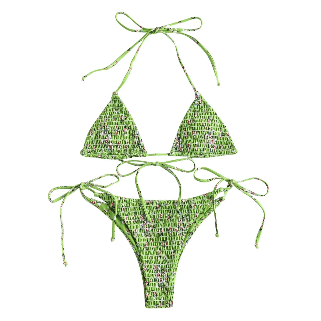 European And American Ladies Split Print Bikini Swimsuit - 6Style-M
