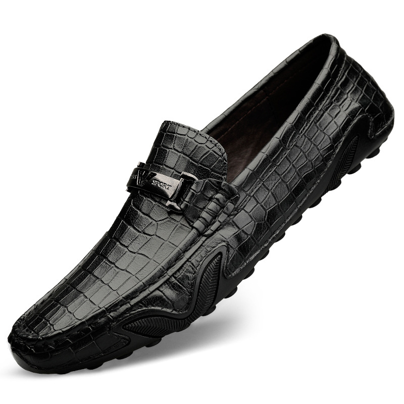 Title 2, Leather Casual Non-Slip Driving Shoes Lazy Shoes