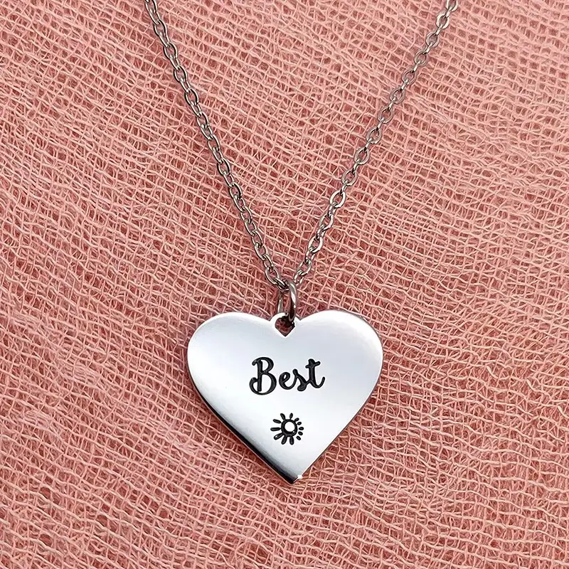 4 Pcs Set Heart Puzzle Four Leaf Clover Pendant Necklace Stainless Steel Best Friends Forever And Ever Necklaces BFF Jewelry