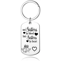 Stainless Steel Heart-shaped Lettering Keychain Sisters - 1 Style - View 1