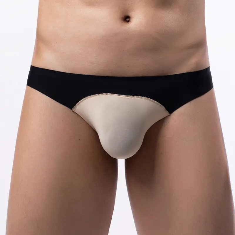 Men's Seamless Briefs Ice Silk Color Matching