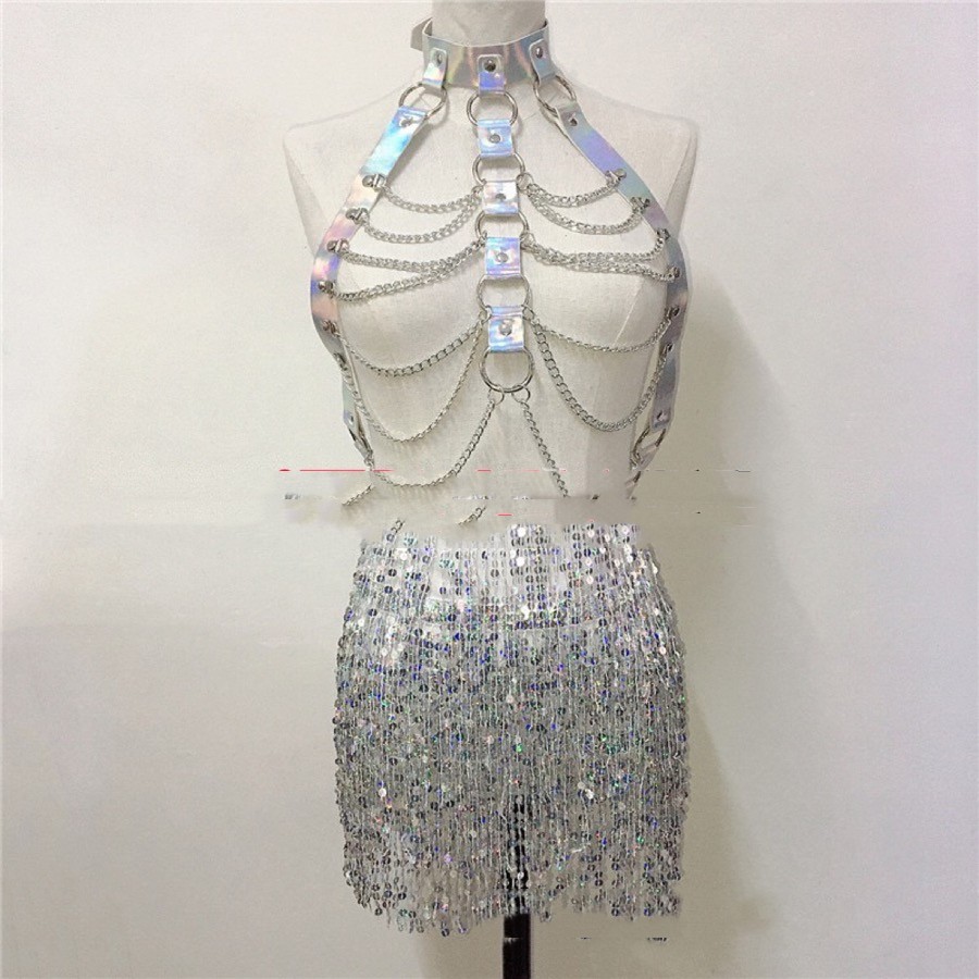 Night Club Stage Dress Woman Silver - Shop at LoveMi