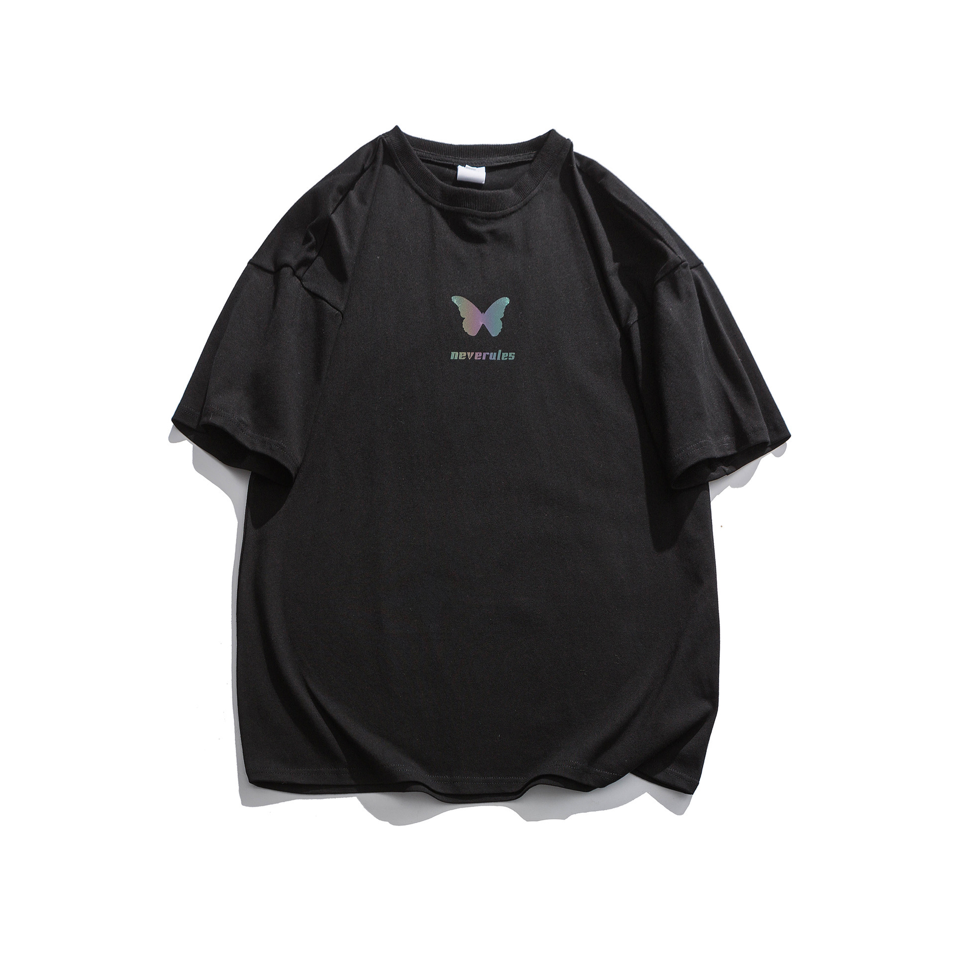 Title 3, Reflective butterfly print short sleeve T-shirt