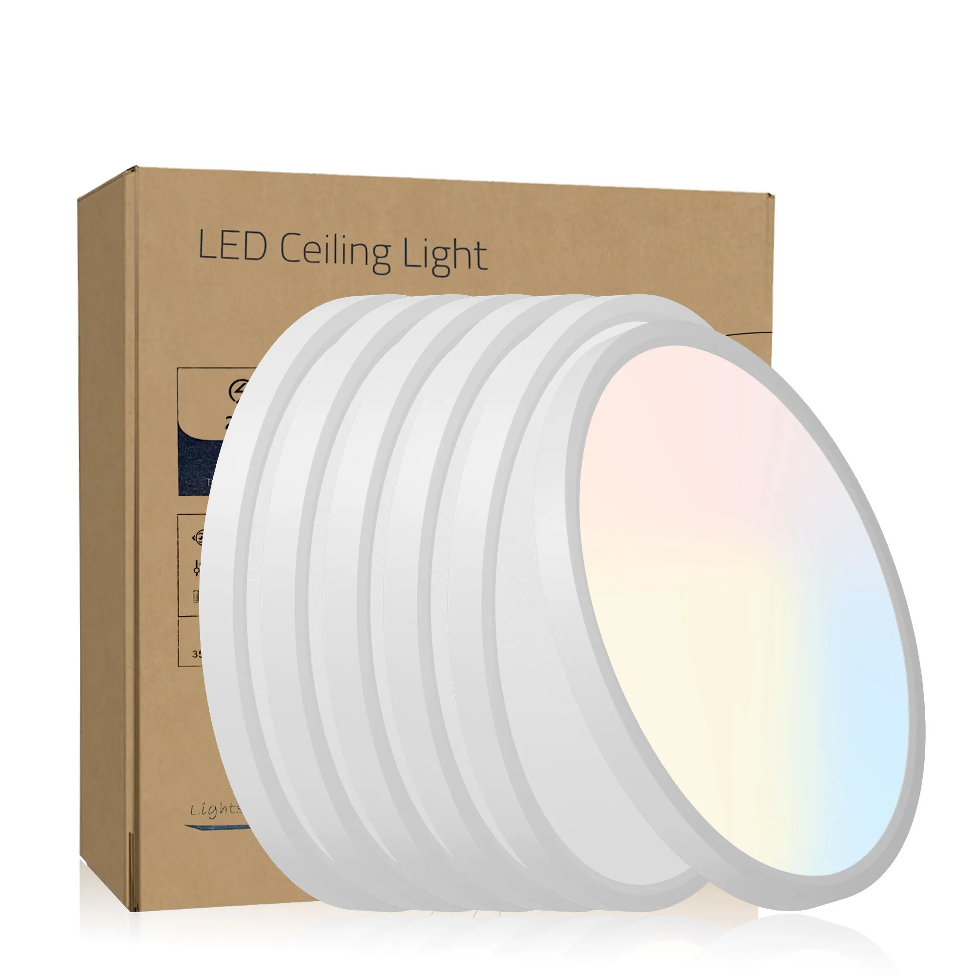 6PK 12 In. LED Flush Mount Ceiling