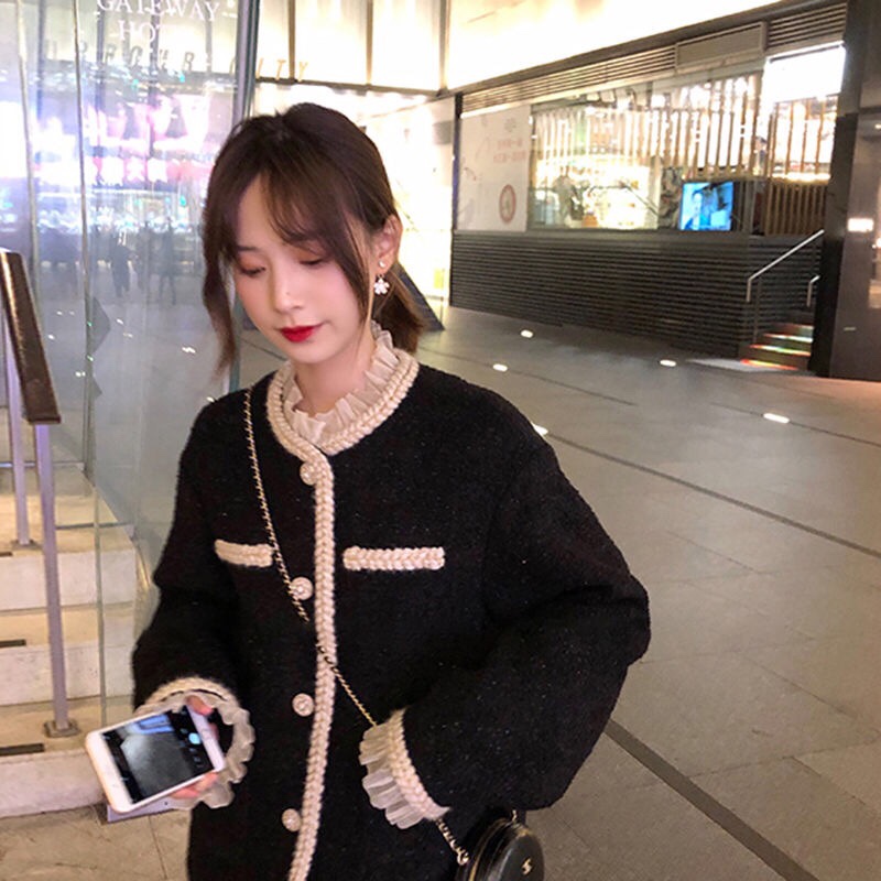 New Retro Gentle Black Short Coat