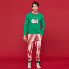 Autumn And Winter Christmas New Parent-child Home Set Pyjamas - Dad - View 1