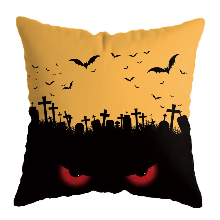 Linen Skull Halloween Pillow Cover – image 10
