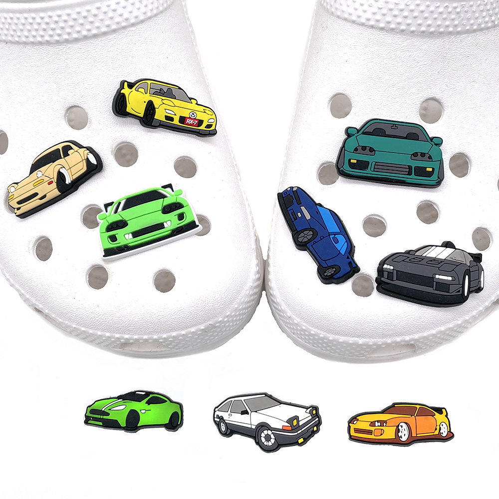 Title 3, Car Cartoon Soft Glue Hole Shoe Buckle Decorati...