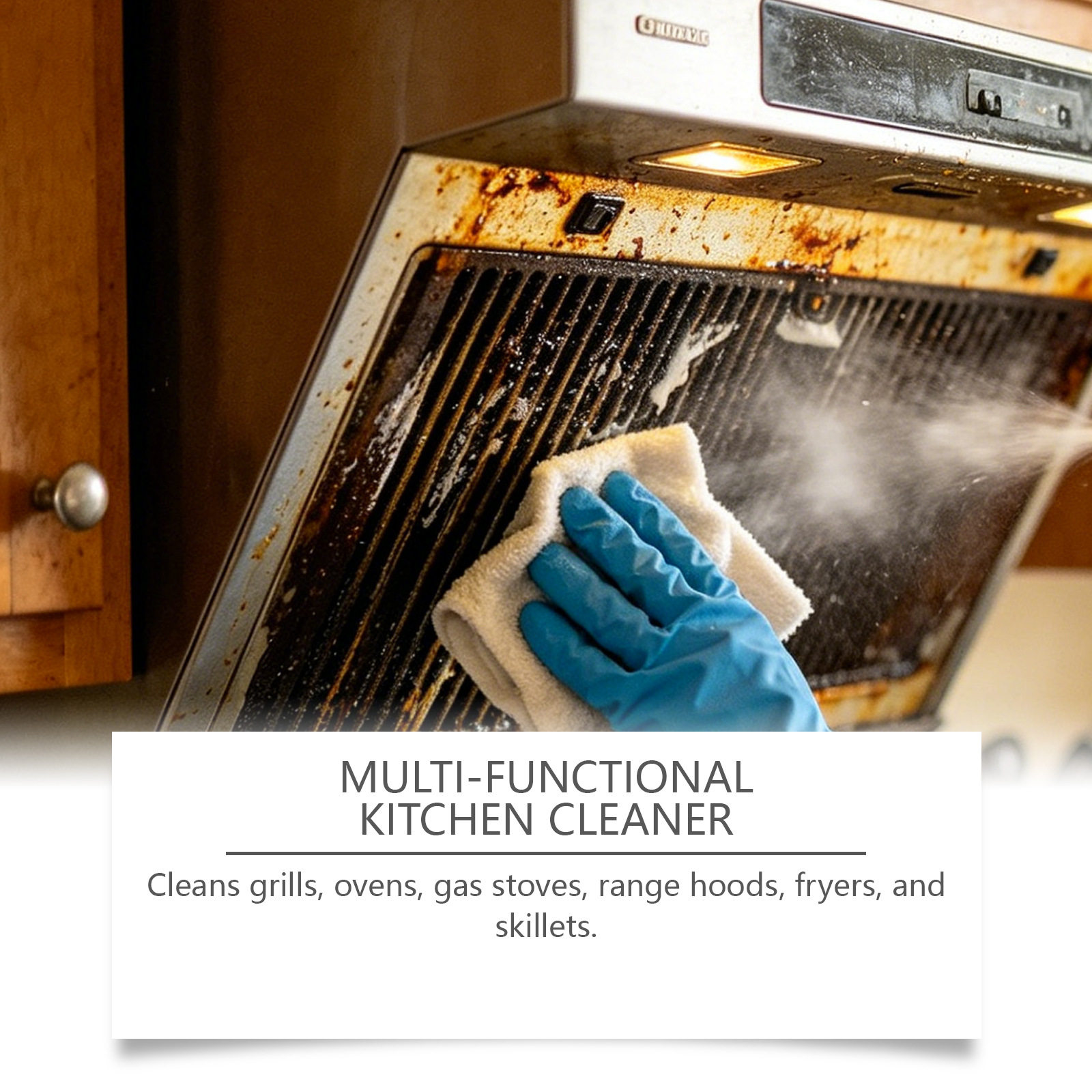 Kitchen Grease Cleaner Spray, For Cleaning Stovetops And Range Hoods, Gentle Formula For Removing Grease And Stains. 5
