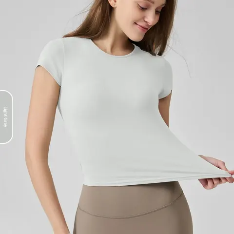 Snu Summer Naked-Feel Yoga Short-Sleeve Running Sports T-Shirt