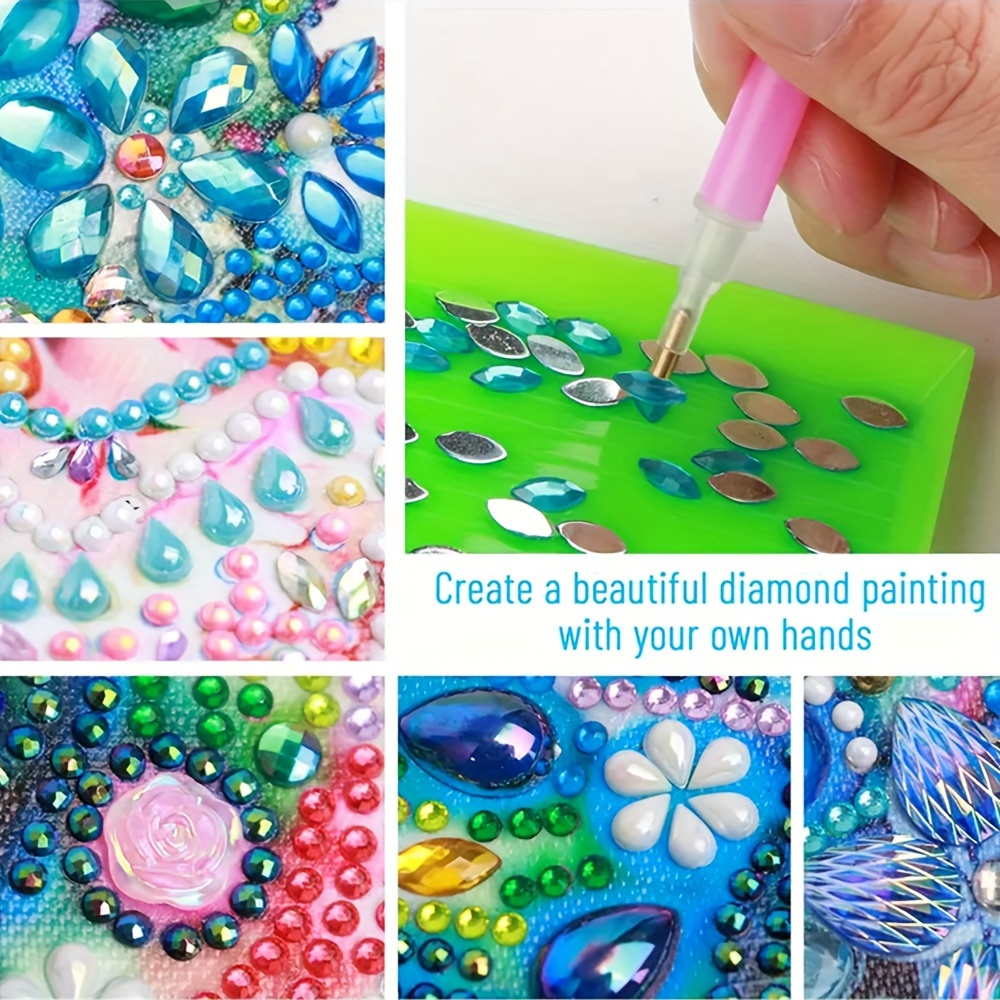 DIY Diamond Painting Kit Birthday Card Kit, Unique Flower Pattern Design, Rhinestone Diamond Painting Art Mosaic Postcards, Holiday Greeting Cards Perfect For Families, Friends, And Lovers, H