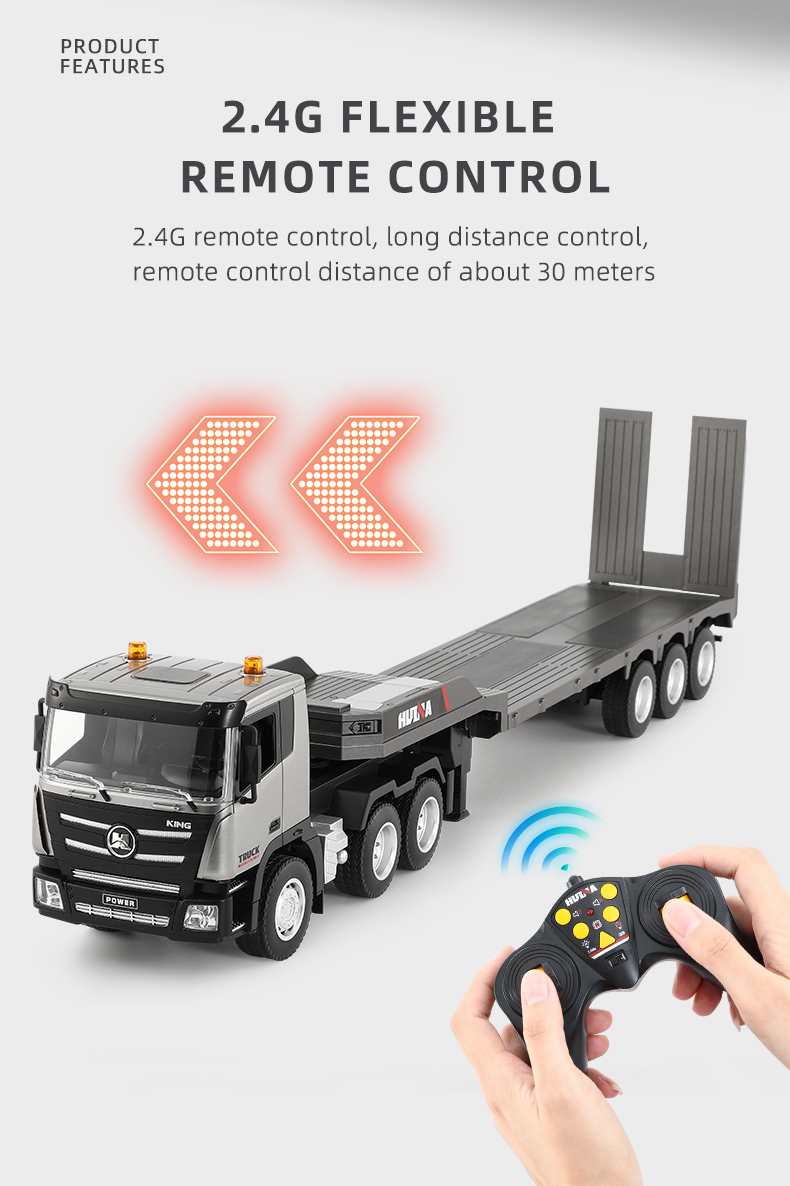 Huina 1318 1-24 Semi-alloy Remote Control Flatbed Trailer Toy 10