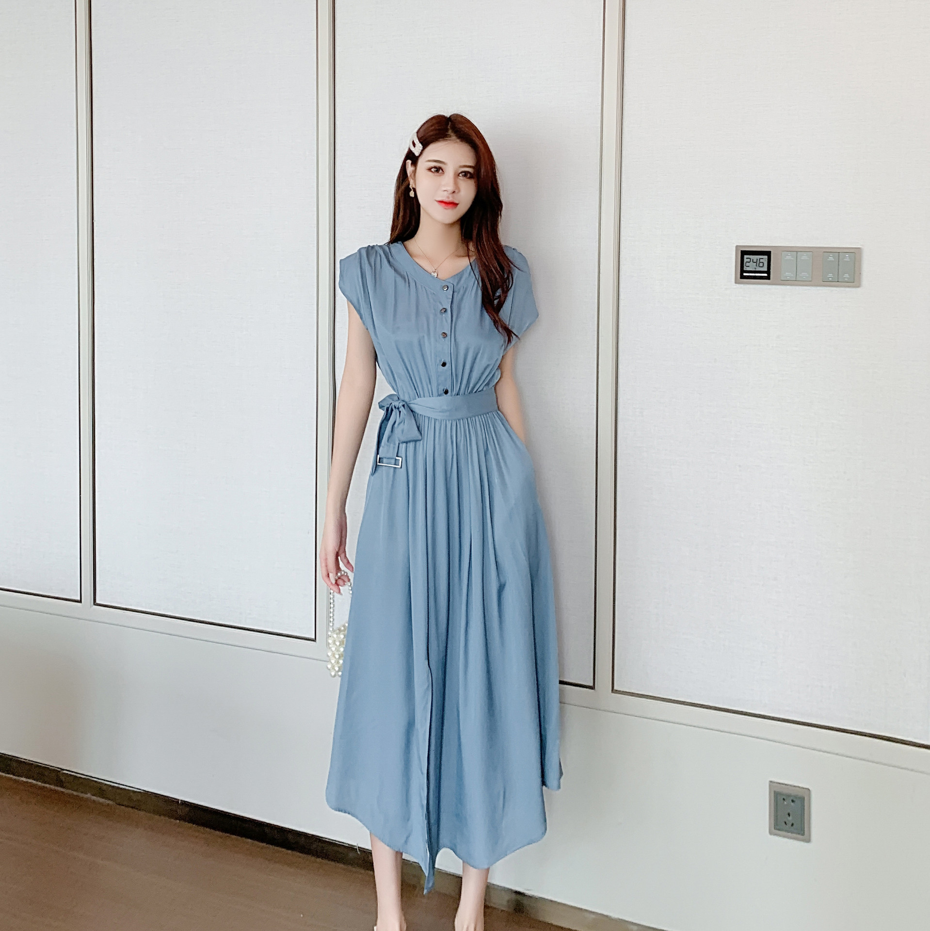 High-Waist Round-Neck Dress, picture 5 of 5