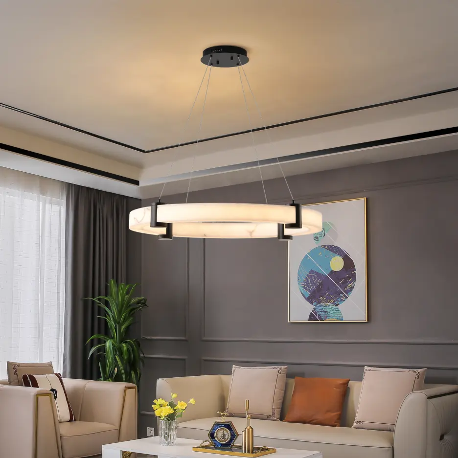 Modern LED Pendant Light, 24-Inch Round Hanging