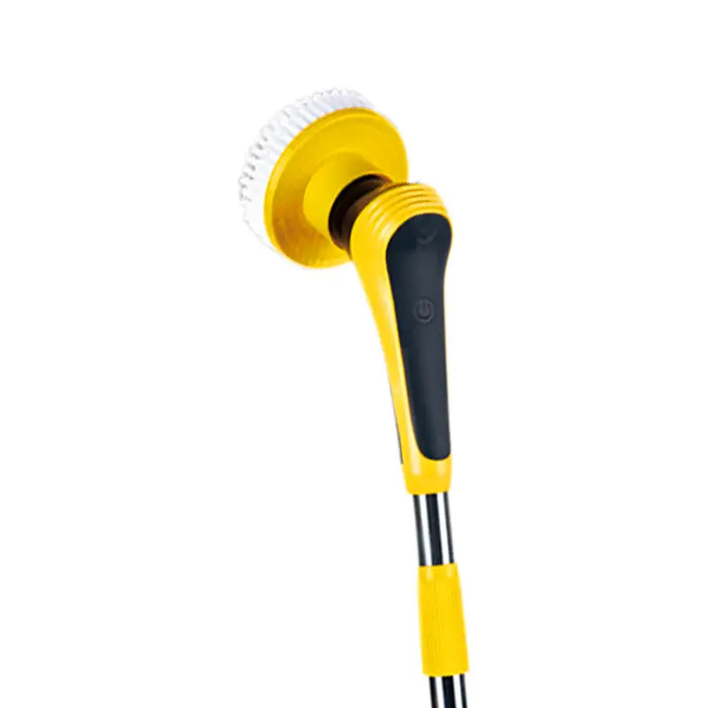 Yellow Electric Spin Scrubber With Telescopic Handle