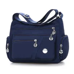 Women Shoulder Bag Multi-pocket Design Waterproof Casual High Capacity Crossbody Bag - Blue - View 1