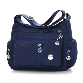 Women Shoulder Bag Multi-pocket Design Waterproof Casual High Capacity Crossbody Bag - Blue