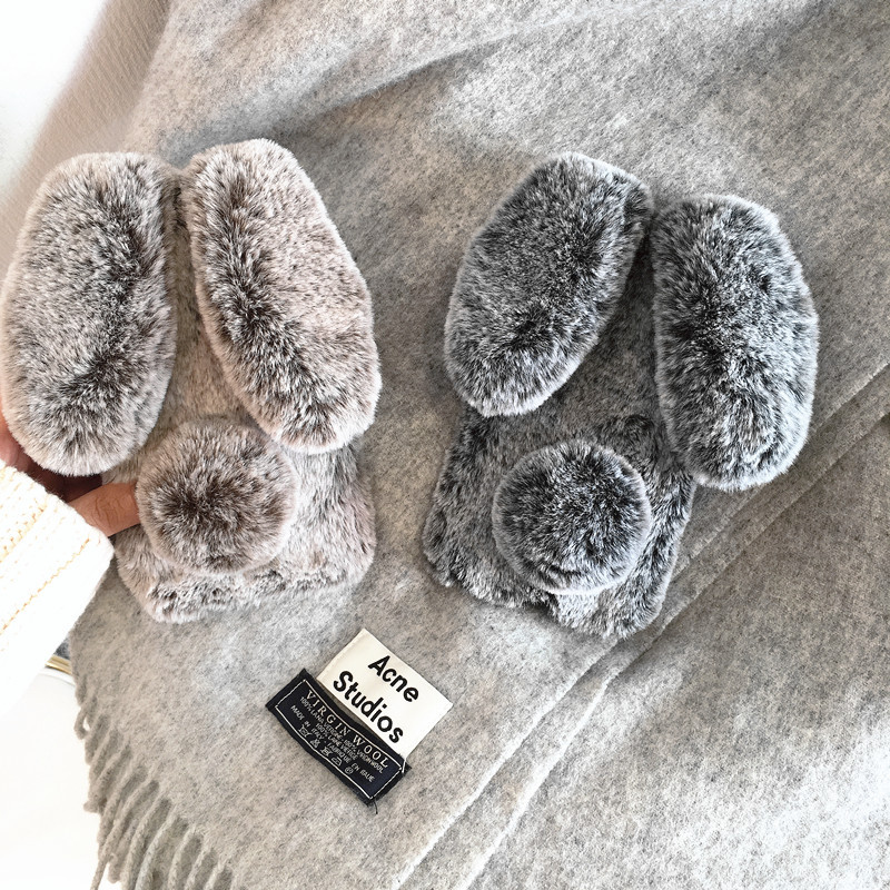 Simple Winter Warm Rabbit Plush Phone Case - Image 2