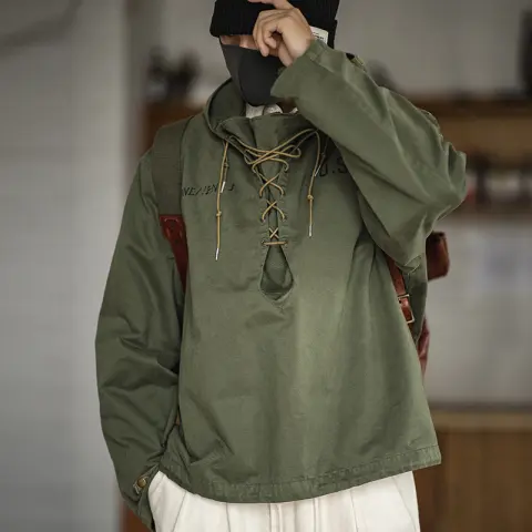 Retro Military Wind Deck Suit Short Windbreaker Jacket Sweater
