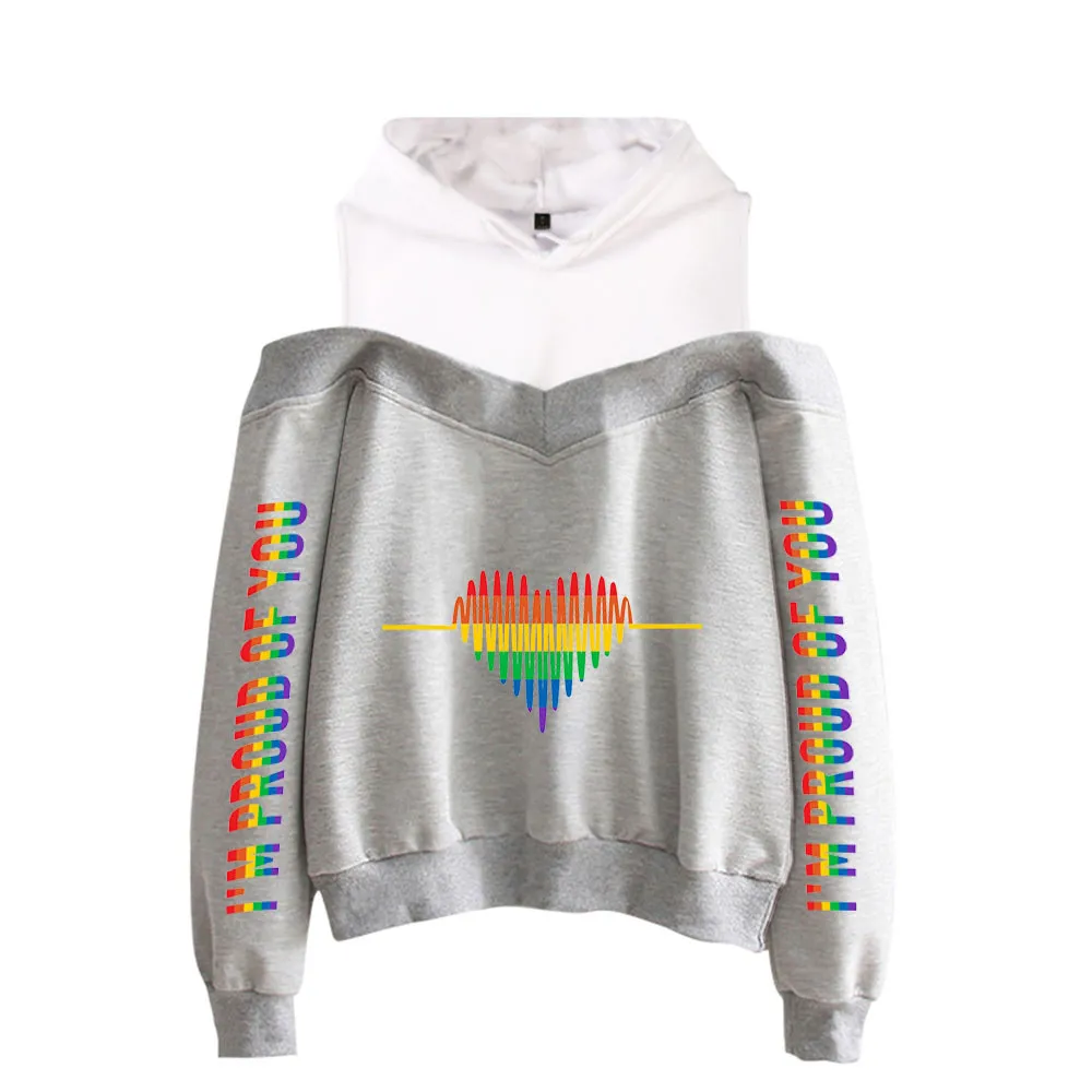 New Sexy Off-the-shoulder Hoodie For Women - 4Grey