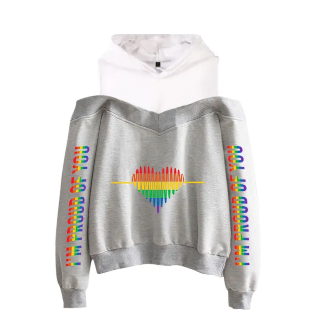 New Sexy Off the shoulder Hoodie For Women 4Grey - Shop at LoveMi