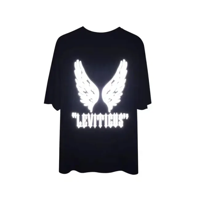 Reflective Wings Short Sleeve T Shirt Men'S And Women'S Tops Black - Shop at LoveMi