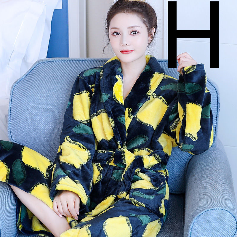 Title 22, Thickened Flannel Home Wear Bathrobe