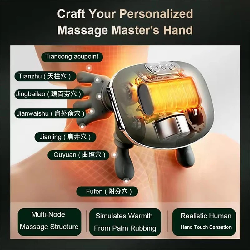 Neck Shoulder Massager With Heat Simulated Human Hand Cervical Trapeziu — image 6