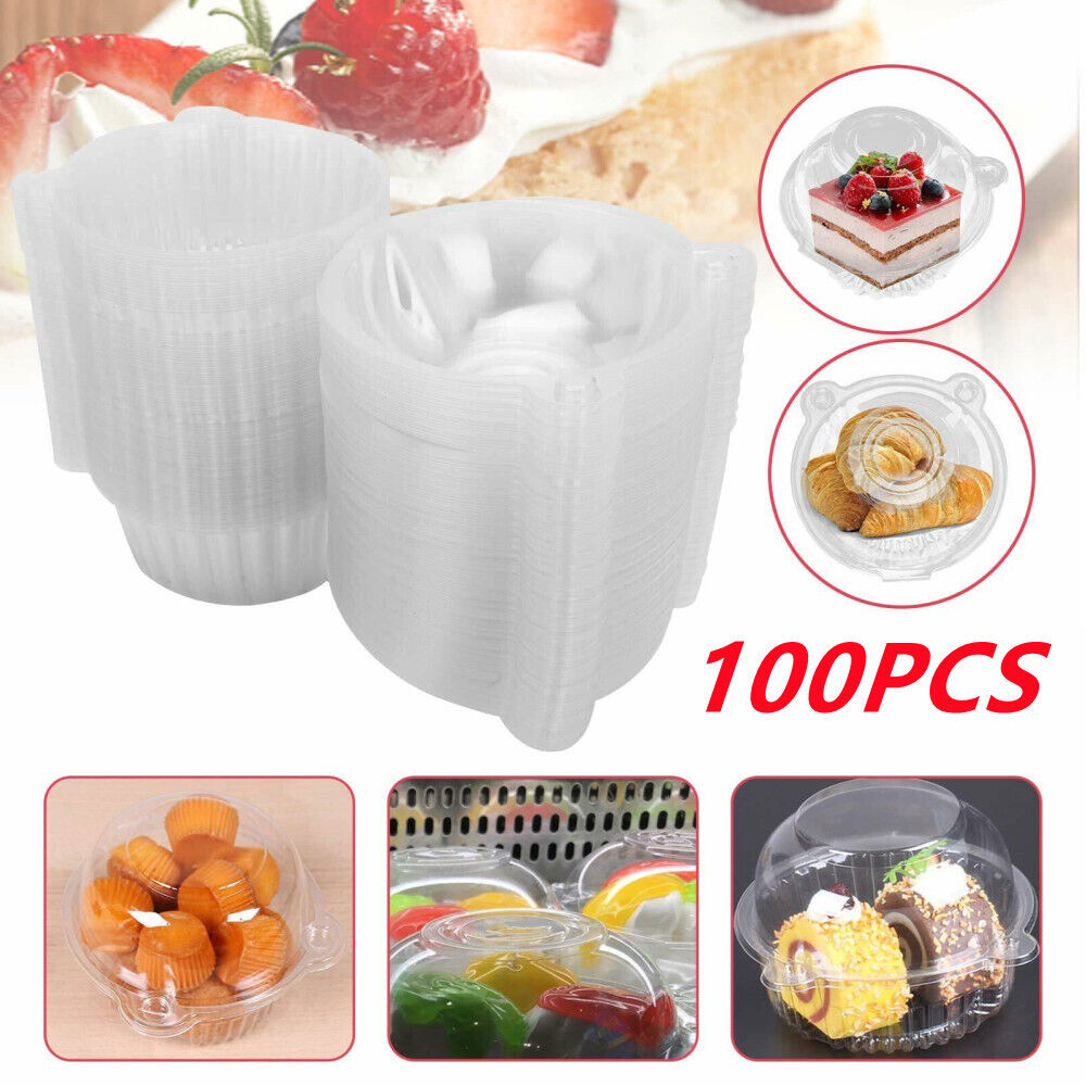 NEW 1 0 0 Single Cupcake Boxes Clear Muffin Holder Cases Domes Cups Pods — image 12