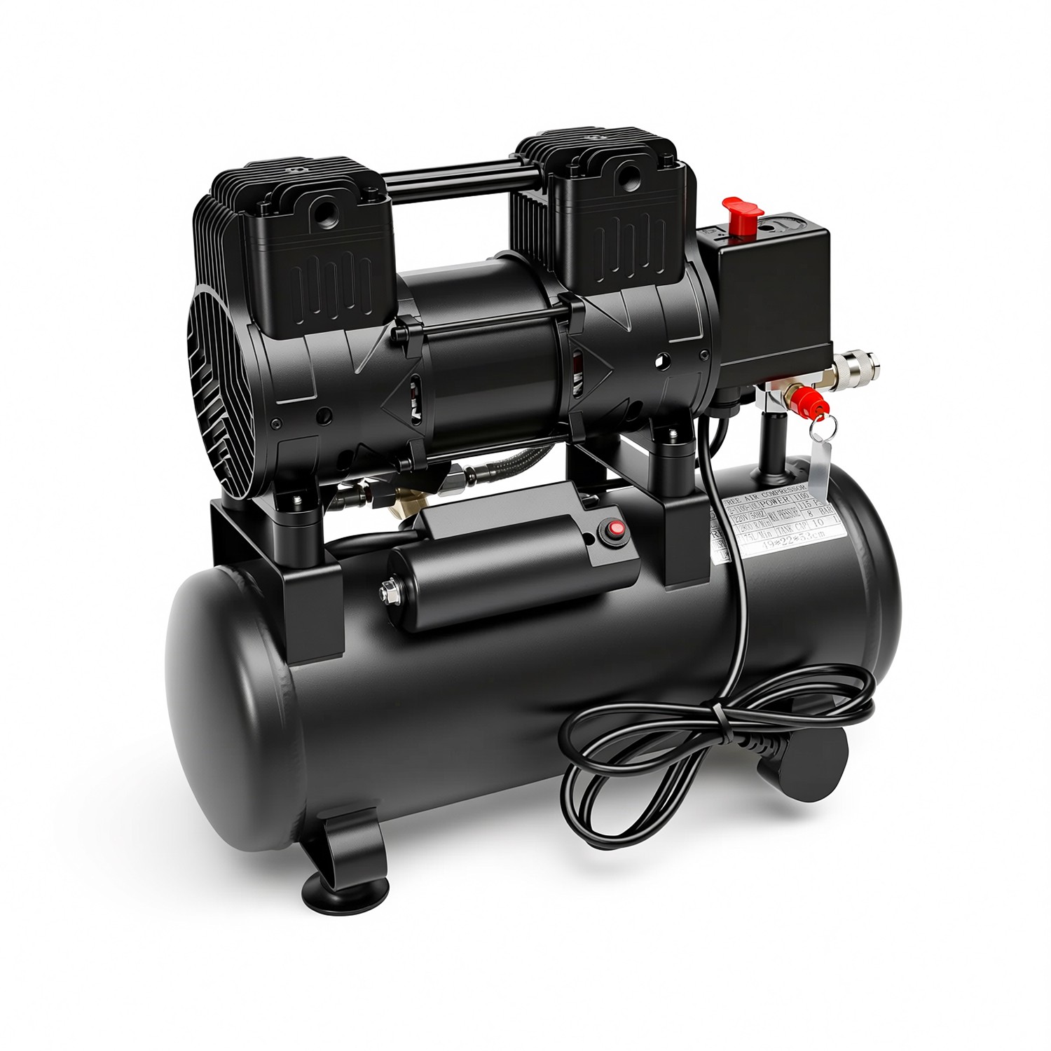 1100w 10L Air Compressor Electric 1.5HP Silent Oil Free 8bar 116psi 2800rpm — image 5