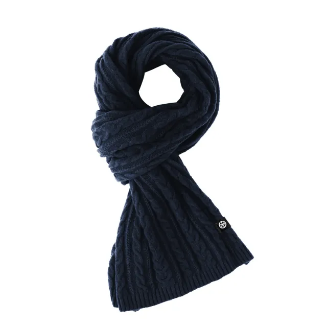 Solid Color Scarf For Women Winter Warm Fashion Versatile Shawl Korean Style Sweet Knitted Woolen Long Scarf Navy Blue - Shop at LoveMi