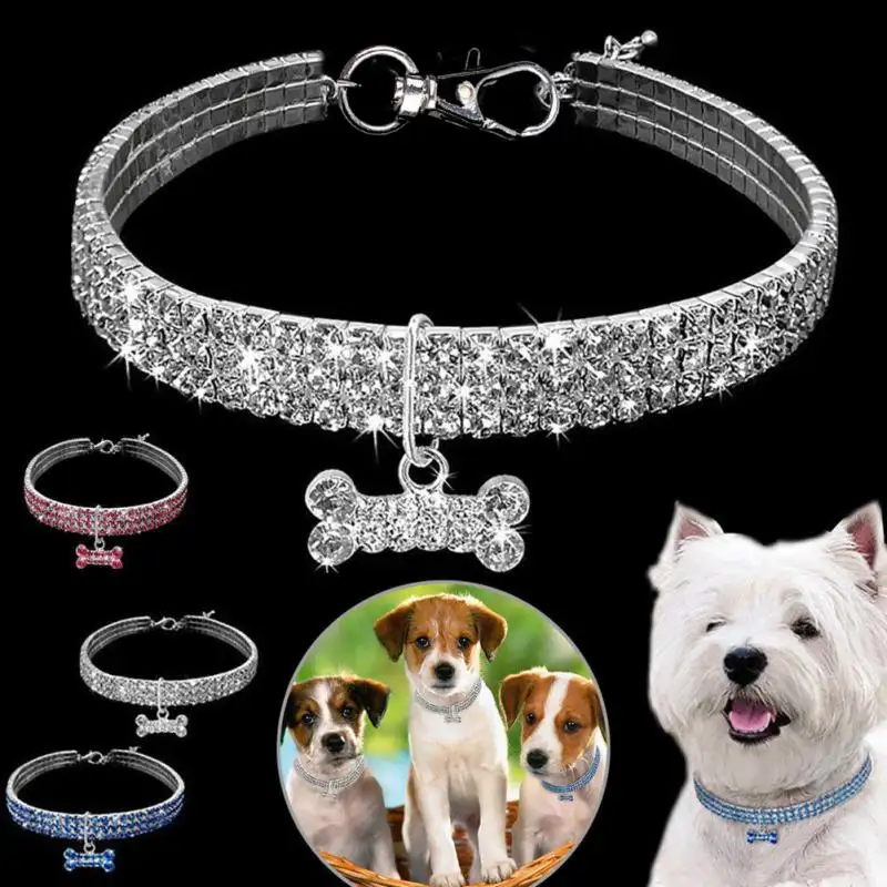 Bling Rhinestone Dog Collar Crystal Puppy Chihuahua