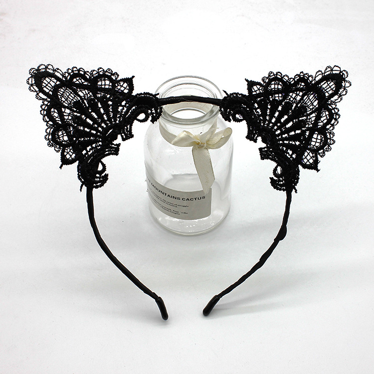 Lace Cute Cat Ear Hair Band Female Face Wash Hairpin