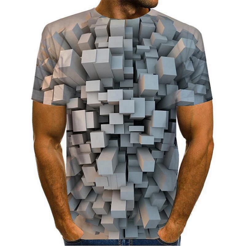 Title 37, Herren Casual 3D-Print Kurzarm-Tops, stilvolle ...