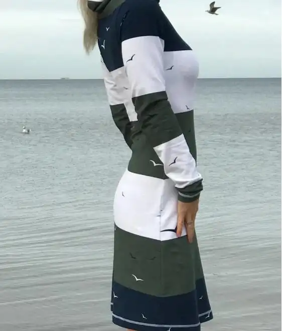 Seagull Print Mid-length Long-sleeved Sweatshirt