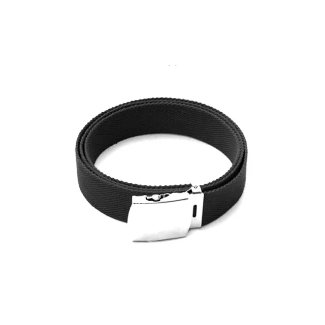 Men's Casual Smooth Buckle Canvas Belt Mirror Black - Shop at LoveMi