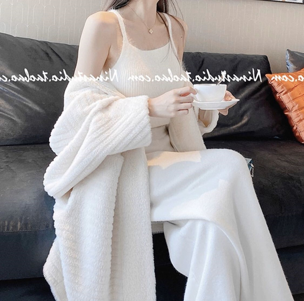 European And American All-match Plush Knitted Suspender Top