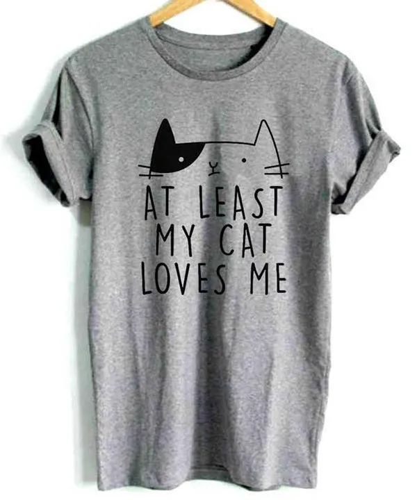 European And American Letter Short Sleeve Printed T shirt Grey - Shop at LoveMi
