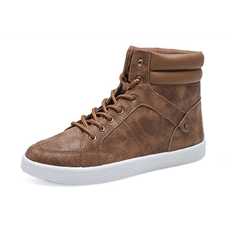 All Match Leather Boots Tide High Top - Image 2