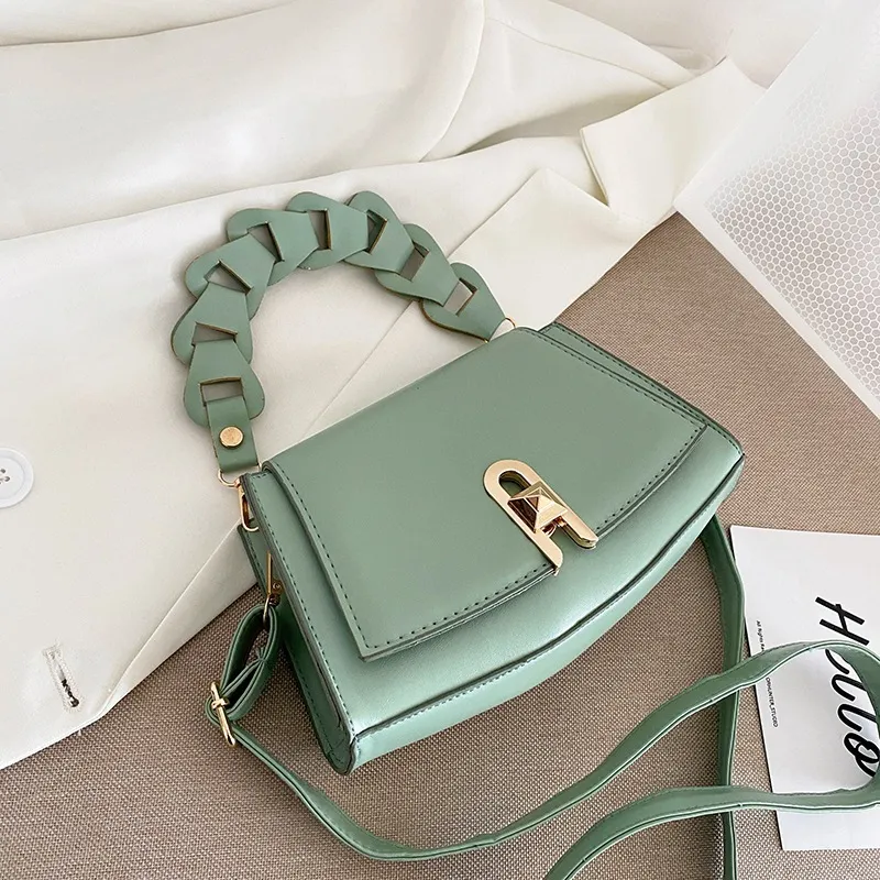 Spring And Summer New Fashion Shoulder Bag Women Messenger Portable Small Square Bag - Green