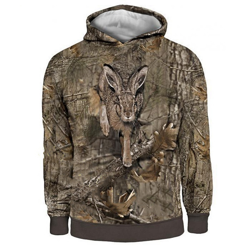 Title 3, Herren 3D Camouflage Jagd Tier Hase Hoodie – Pe...