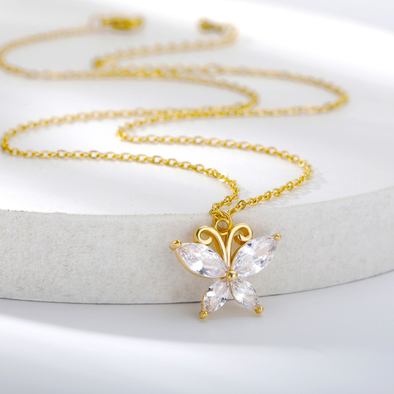 Butterfly Zircon Necklace Ladies Butterfly Pendant