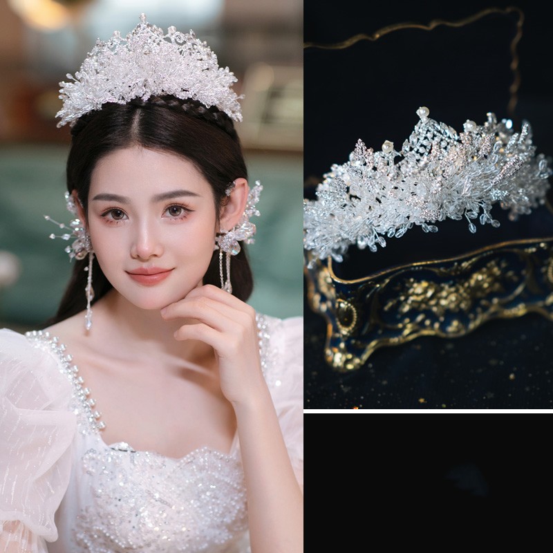 Title 5, Handmade Crown Luxury Beaded Wedding Wedding Dr...