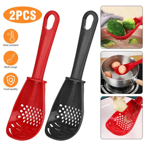 2PCS Kitchen Cooking Spoon Tool Multifunction Scoop Soup Skimmer