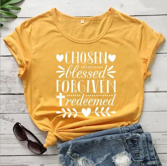 Letter Print Short-sleeved T-shirt Top - Yellow