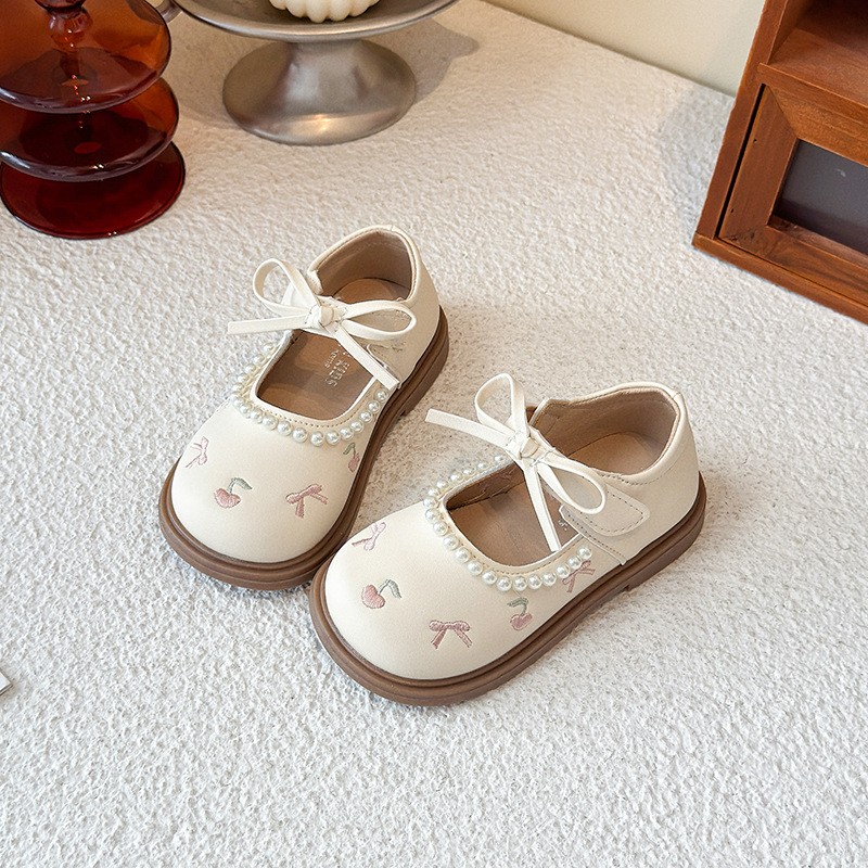 Children's Leather Shoes, Girls' Shoes, Girls' Pearl Bow Embroidered Single Shoes — foto 8