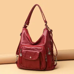 New Trendy Korean Style Ladies Large-capacity Multi-use Bag - Red - View 1